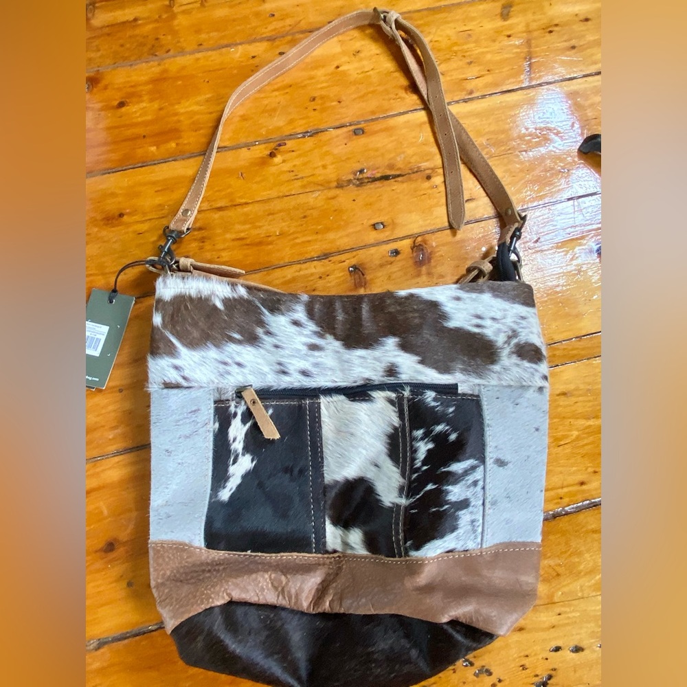 Myra Bag Hairon leather cow print shoulder bag. Brand new w/tags! Never used!